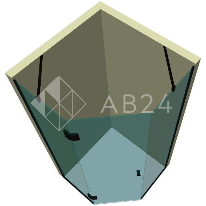 Душевая кабина пятиугольная DK-301P в опорном профиле