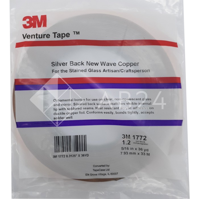 Медная фольга волнистая с серебряной подложкой 3M Venture Tape 7,93 мм