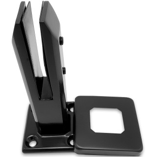 Стойка FOS-03 для стекла напольная 95х200 мм без сверления, нержавейка/черный