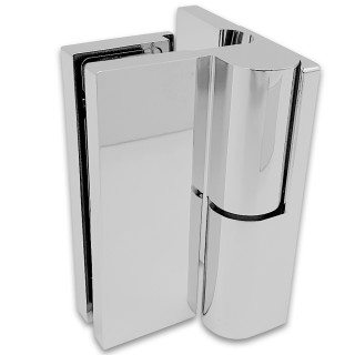 Петля Омега ω FDP-105R стена-стекло 90° правая, с подъемным механизмом, латунь/хром