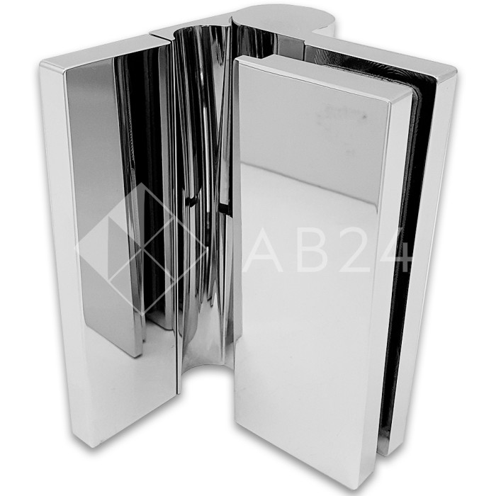 Петля Омега ω FDP-105R стена-стекло 90° правая, с подъемным механизмом, латунь/хром