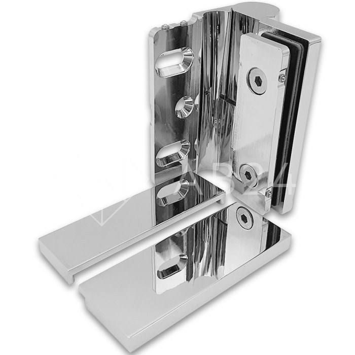 Петля Омега ω FDP-105R стена-стекло 90° правая, с подъемным механизмом, латунь/хром