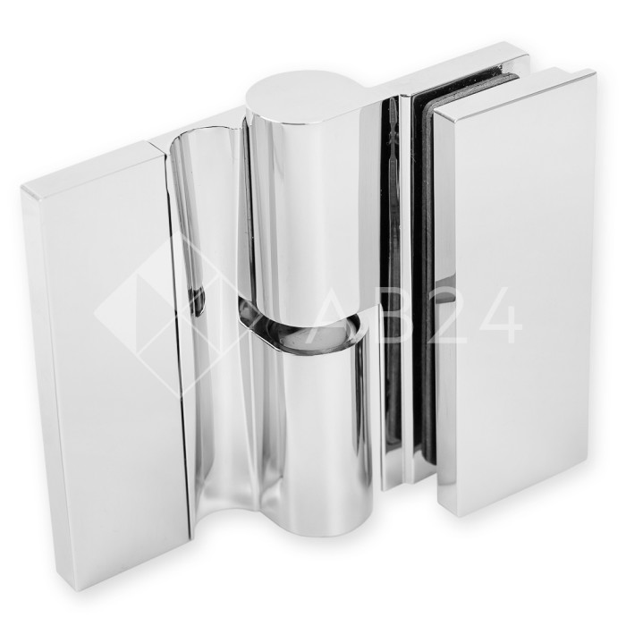 Петля Омега ω FDP-105R стена-стекло 90° правая, с подъемным механизмом, латунь/хром