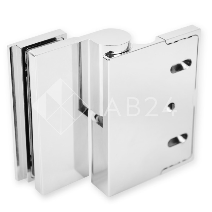 Петля Омега ω FDP-105R стена-стекло 90° правая, с подъемным механизмом, латунь/хром