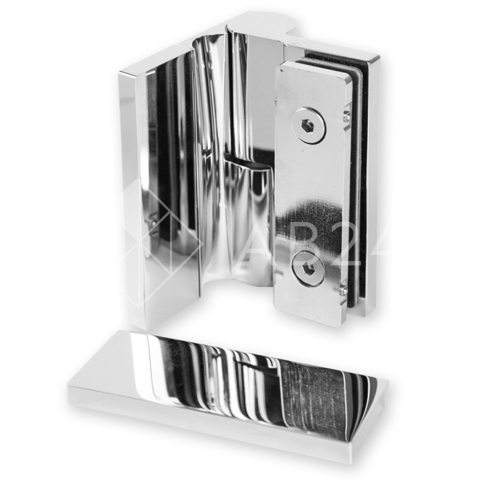 Петля Омега ω FDP-105R стена-стекло 90° правая, с подъемным механизмом, латунь/хром