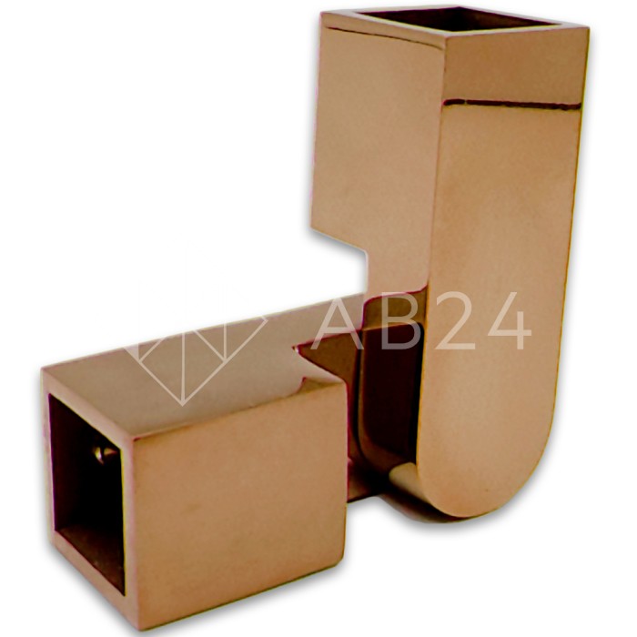 Соединитель FDC-57 трубы 15х15 регулируемый 90°-180°, нержавейка/розовое золото