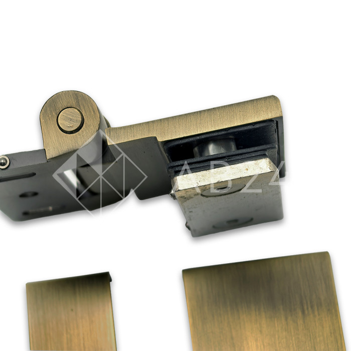 Петля Рея FDP-220 стена-стекло 90° с крышками, латунь/бронза