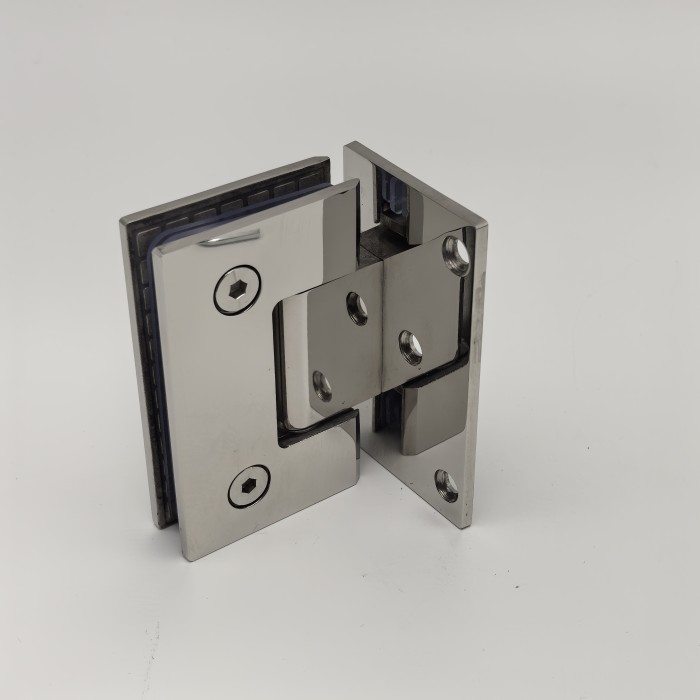 Петля Альфа α FDP-10E стена-стекло с бок. креплением, нержавейка/полированный