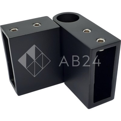 Соединитель FDC-37 трубы 30х10 вертикальный 90°-180°, нержавейка/черный