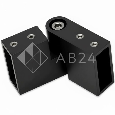 Соединитель FDC-37 трубы 30х10 вертикальный 90°-180°, нержавейка/черный