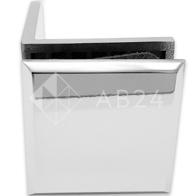 Коннектор для стекла Бета β FDK-23, стена-стекло 90° с пластиной, нержавейка/полированный