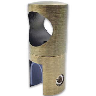 Держатель стекла FDC-11 трубы 19 сквозной 0°-360°, нержавейка/бронза