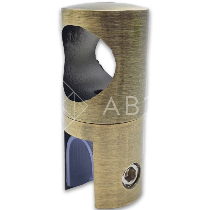 Держатель стекла FDC-11 трубы 19 сквозной 0°-360°, нержавейка/бронза