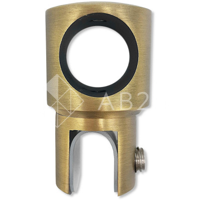 Держатель стекла FDC-11 трубы 19 сквозной 0°-360°, нержавейка/бронза