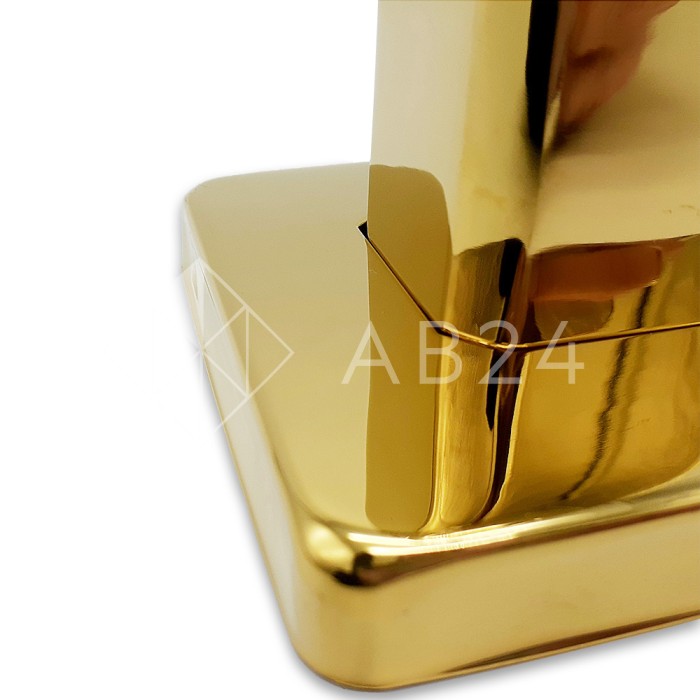 Стойка FOS-03 для стекла напольная 95х200 мм без сверления, нержавейка/золото