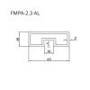 Профиль FMPA-2.3 для стекла боковой длина 3 м для раздвижной системы FDS-17, алюминий/черный