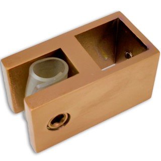 Держатель стекла FDC-58 сквозной 15х15 вертикальный, нержавейка/розовое золото