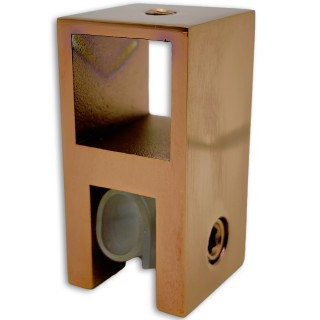 Держатель стекла FDC-58 сквозной 15х15 вертикальный, нержавейка/розовое золото