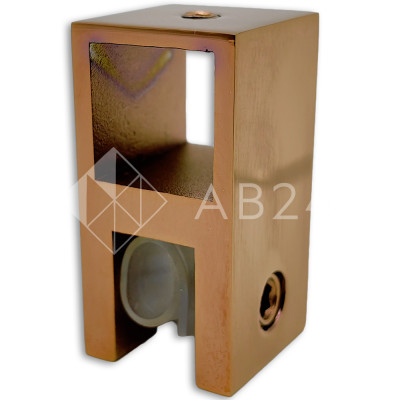 Держатель стекла FDC-58 сквозной 15х15 вертикальный, нержавейка/розовое золото