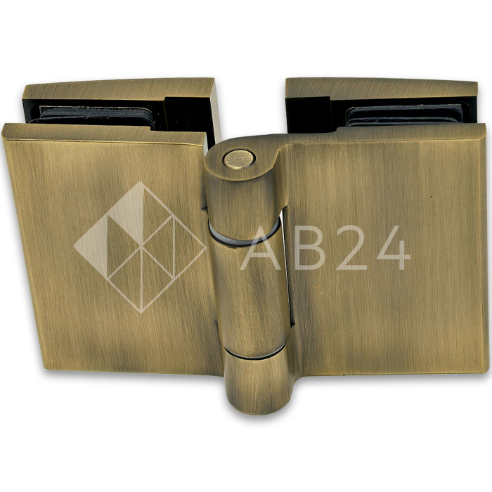 Петля Рея FDP-222 стекло-стекло 180° с крышками, латунь/бронза