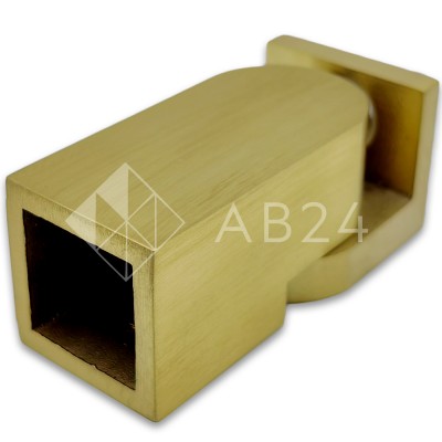 Крепление FDC-51/L трубы 15х15 к стене 0°-180°, нержавейка/брашированное золото (светлее)