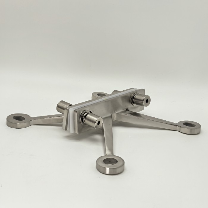 Спайдер FNS-008 на ребро жесткости двусторонний 4 точки, нержавейка/матовый