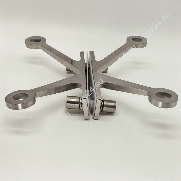 Спайдер FNS-008 на ребро жесткости двусторонний 4 точки, нержавейка/матовый