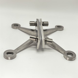 Спайдер FNS-008 на ребро жесткости двусторонний 4 точки, нержавейка/матовый