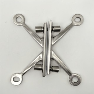 Спайдер FNS-008 на ребро жесткости двусторонний 4 точки, нержавейка/матовый