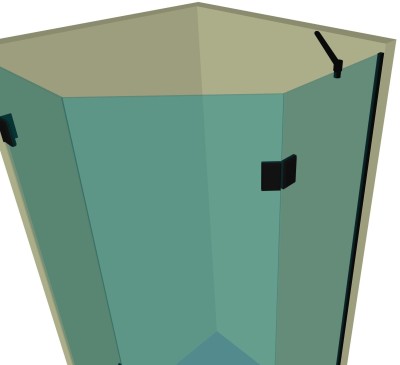 Душевая кабина пятиугольная DK-302P в опорном профиле