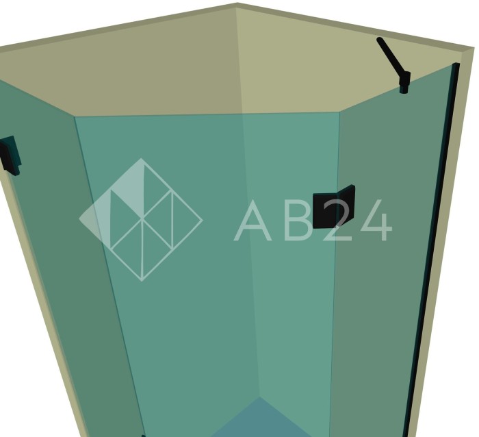 Душевая кабина пятиугольная DK-302P в опорном профиле