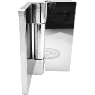 Петля Гера FDP-122 стена-стекло, открывание 90° внутрь, латунь/хром