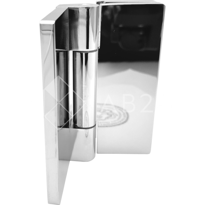 Петля Гера FDP-122 стена-стекло, открывание 90° внутрь, латунь/хром