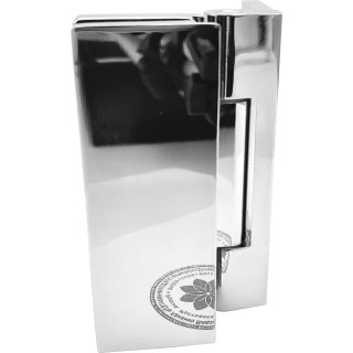 Петля Гера FDP-122 стена-стекло, открывание 90° внутрь, латунь/хром