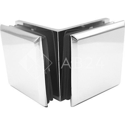 Коннектор для стекла Бета β FDK-24, стекло-стекло 90°, нержавейка/полированный
