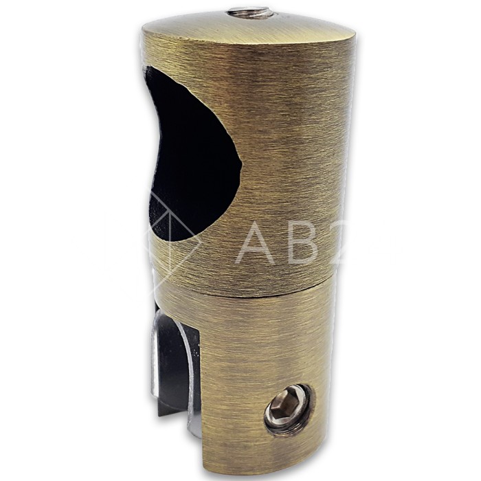 Держатель стекла FDC-12 трубы 19 торцевой 0°-360°, нержавейка/бронза