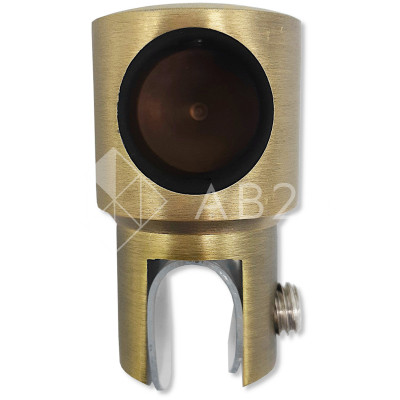 Держатель стекла FDC-12 трубы 19 торцевой 0°-360°, нержавейка/бронза