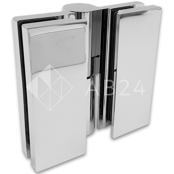 Петля Омега ω FDP-106R стекло-стекло правая 180°, с подъемным механизмом, латунь/хром