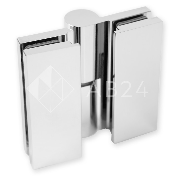 Петля Омега ω FDP-106R стекло-стекло правая 180°, с подъемным механизмом, латунь/хром