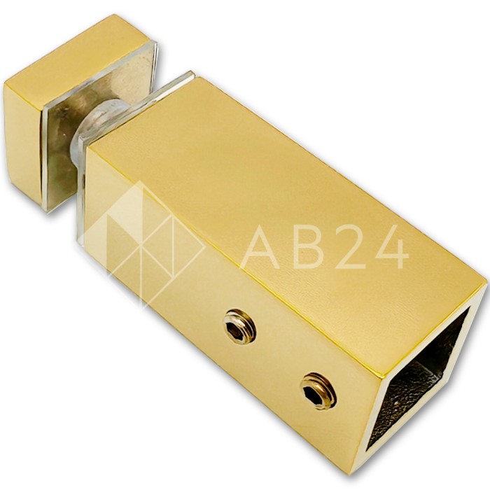 Крепление FDC-54 трубы 15х15 к стеклу, нержавейка/золото