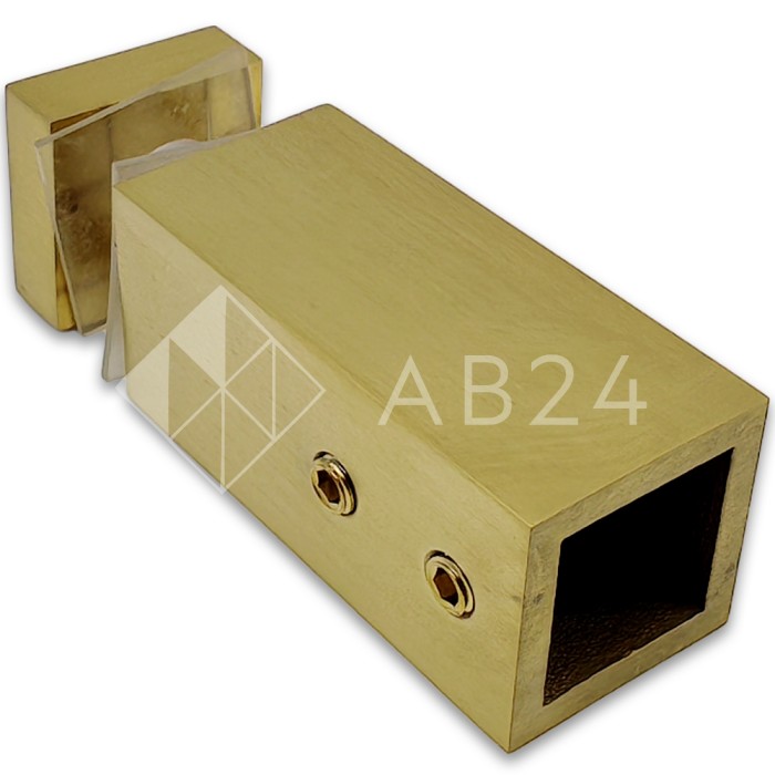 Крепление FDC-54 трубы 15х15 к стеклу, нержавейка/брашированное золото