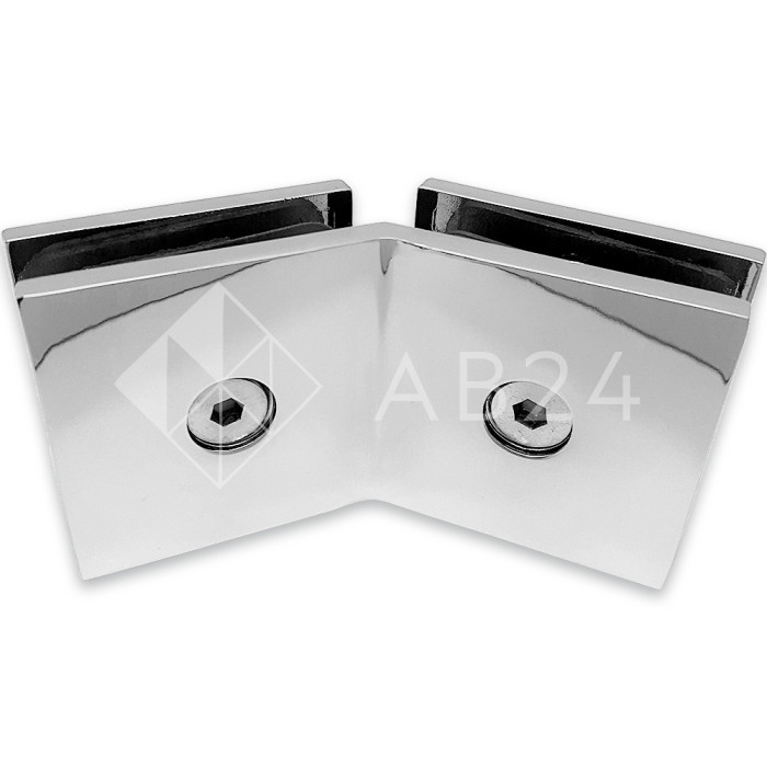 Коннектор  FDK-18-DEF для стекла Альфа стекло-стекло 135°, цинк/хром