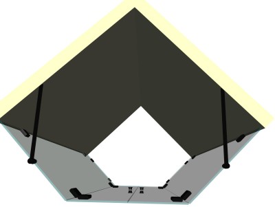 Душевая кабина пятиугольная DK-303К на коннекторах