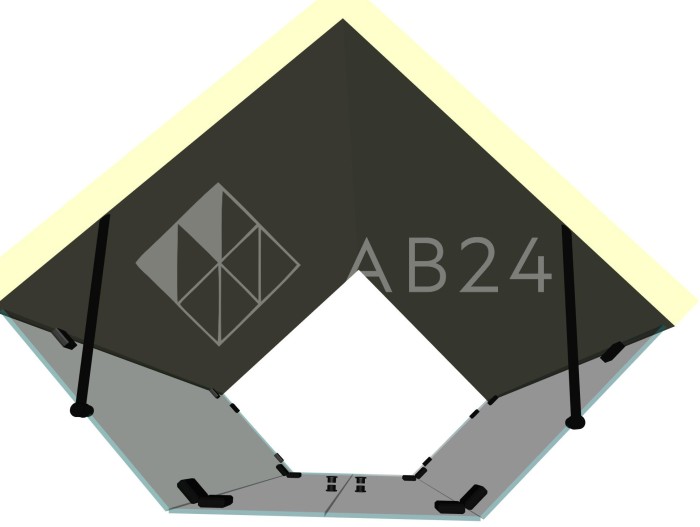 Душевая кабина пятиугольная DK-303К на коннекторах