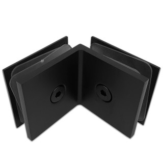 Коннектор для стекла Бета β FDK-24, стекло-стекло 90°, нержавейка/черный