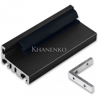 Комплект дверной коробки FDM-63, L-образный 2.5 м, алюминий/черный