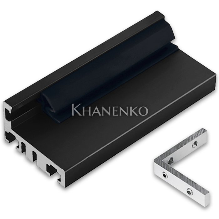 Комплект дверной коробки FDM-63, L-образный 2.5 м, алюминий/черный