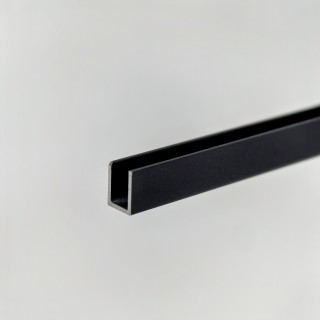 Профиль для стекла и зеркал FSZP-10.3 толщиной 4 мм, длина 3 метра, алюминий/черный