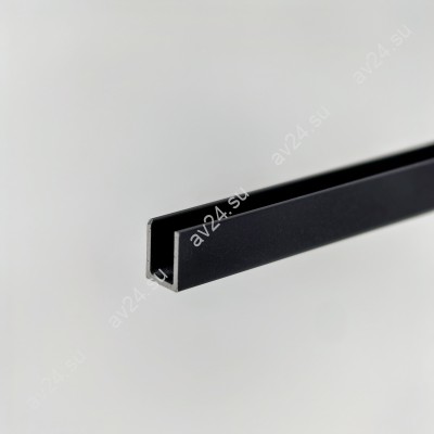 Профиль для стекла и зеркал FSZP-10.3 толщиной 4 мм, длина 3 метра, алюминий/черный