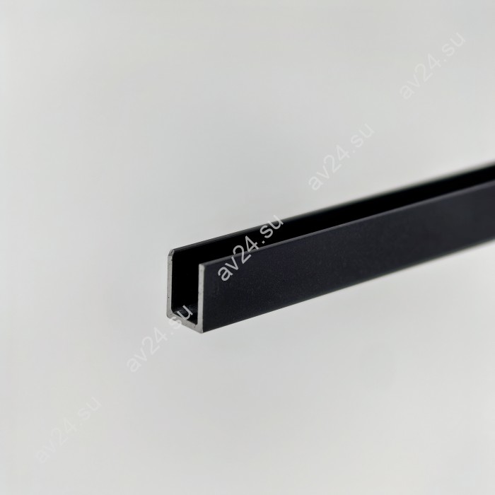 Профиль для стекла и зеркал FSZP-10.3 толщиной 4 мм, длина 3 метра, алюминий/черный